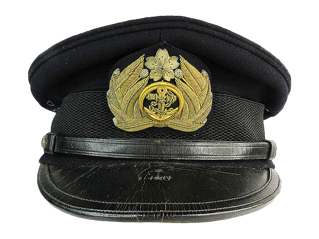 価格訂正　海軍士官用　軍帽　機関科識別線外品