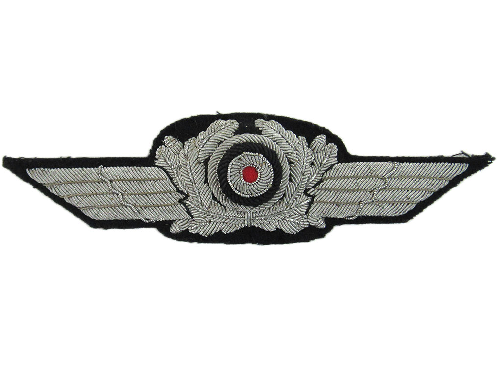 空軍将校用　帽章　アルミ刺繍